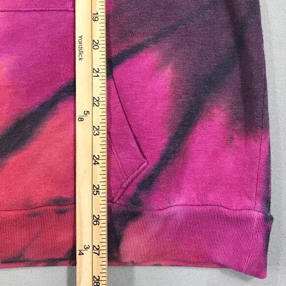 PINK Victoria's Secret Campus Hoodie Women's Large Pink Magenta Tie Dye Pullover - Picture 10 of 11